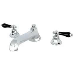 Kingston Brass Duchess Roman Tub Filler with Black Porcelain Lever Handle