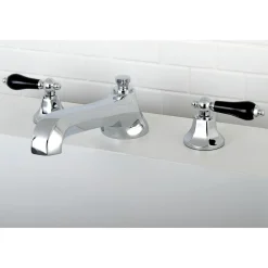 Kingston Brass Duchess Roman Tub Filler with Black Porcelain Lever Handle