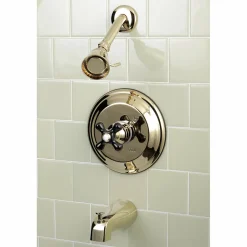 Kingston Brass Duchess Tub and Shower Faucet with Cross Handle