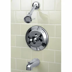 Kingston Brass Duchess Tub and Shower Faucet with Cross Handle