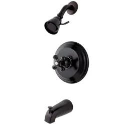 Kingston Brass Duchess Tub and Shower Faucet with Cross Handle