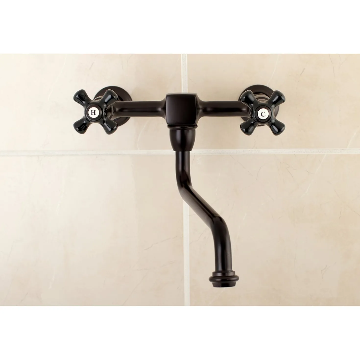 Kingston Brass Duchess Wall Mount 2-Hole Bathroom Faucet