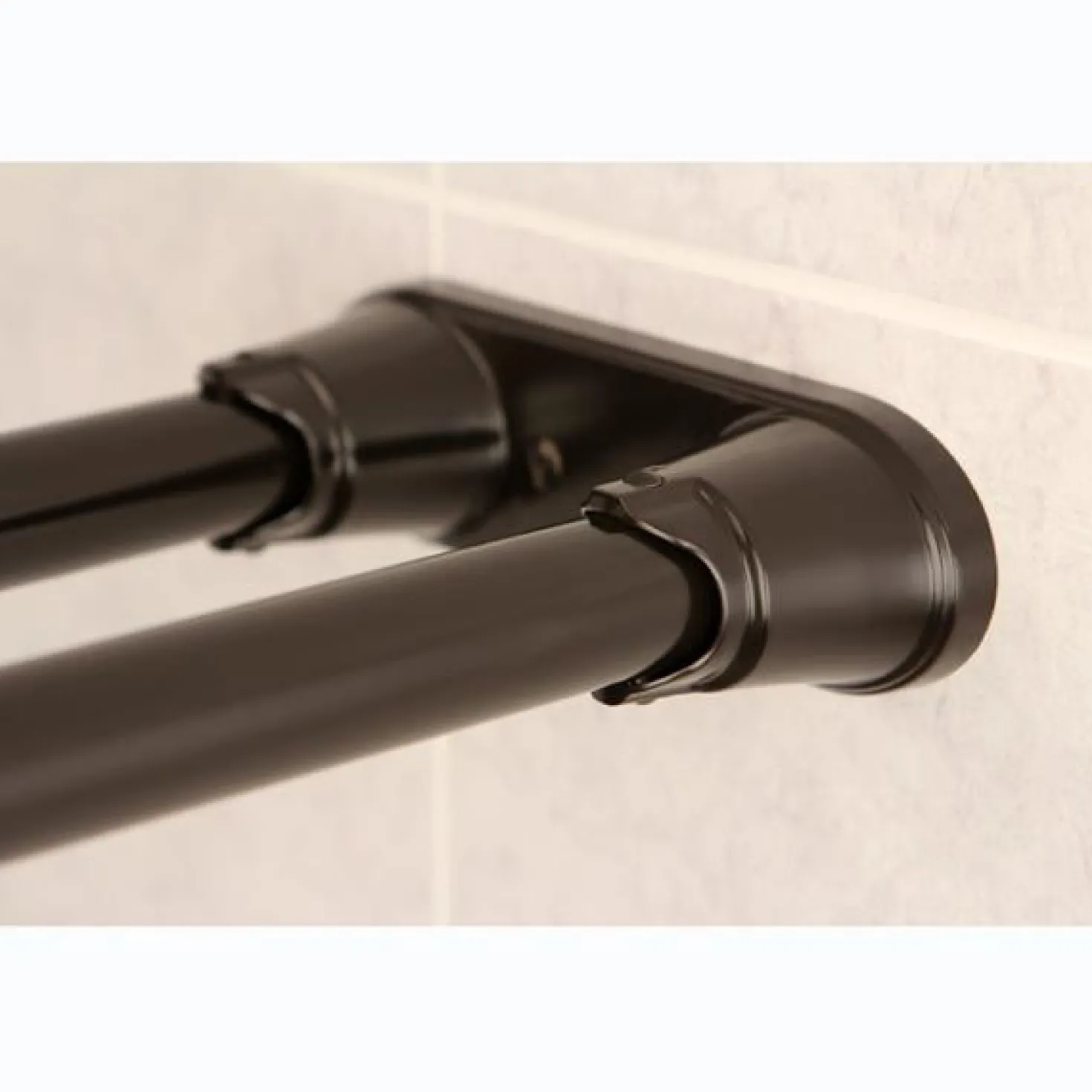 Kingston Brass Edenscape Adjustable (60"-72") Double Curved Stainless Steel Shower Curtain Rod