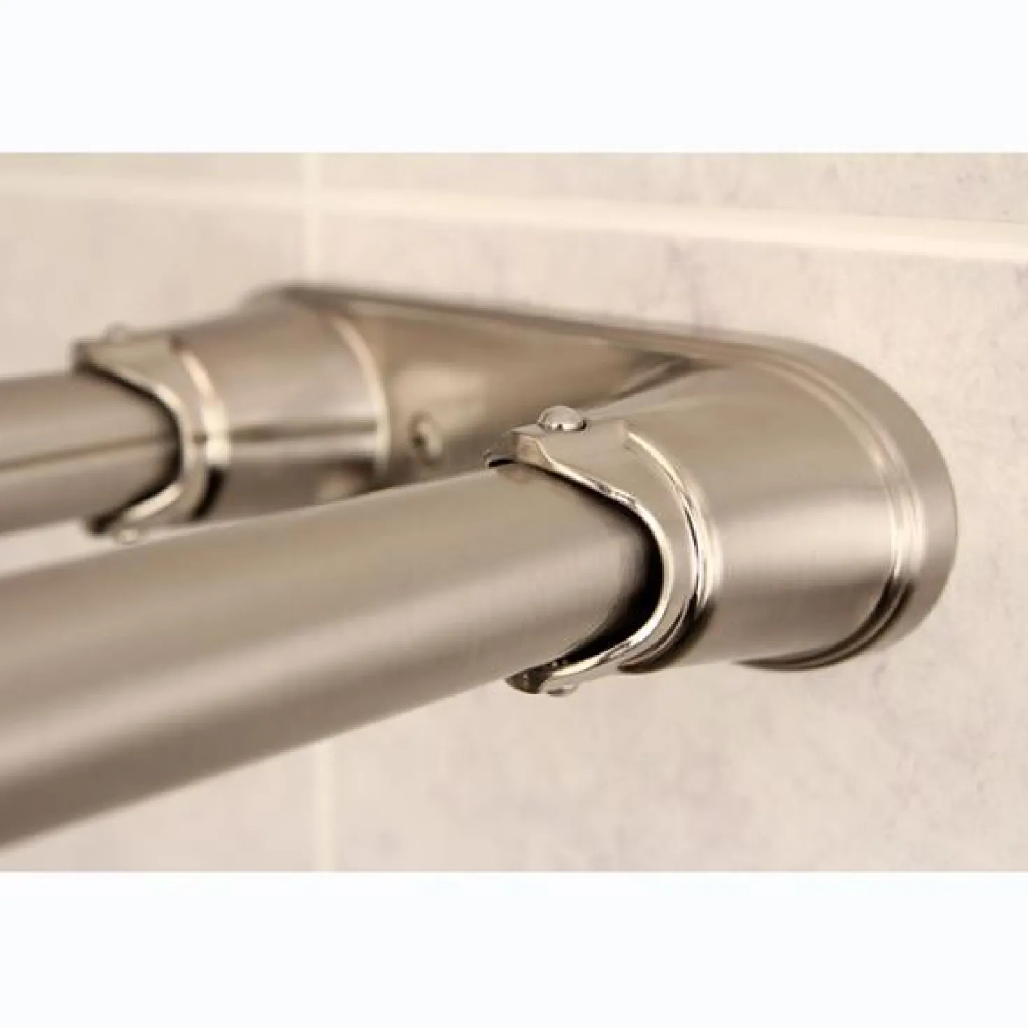 Kingston Brass Edenscape Adjustable (60"-72") Double Curved Stainless Steel Shower Curtain Rod