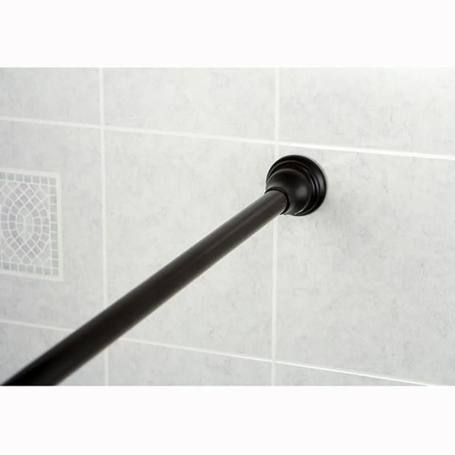 Kingston Brass Edenscape Americana 72" Tension Shower Rod with Decorative Flange