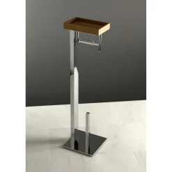 Kingston Brass Edenscape Freestanding Toilet Paper Holder with Storage Shelf