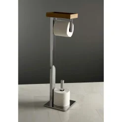 Kingston Brass Edenscape Freestanding Toilet Paper Holder with Storage Shelf