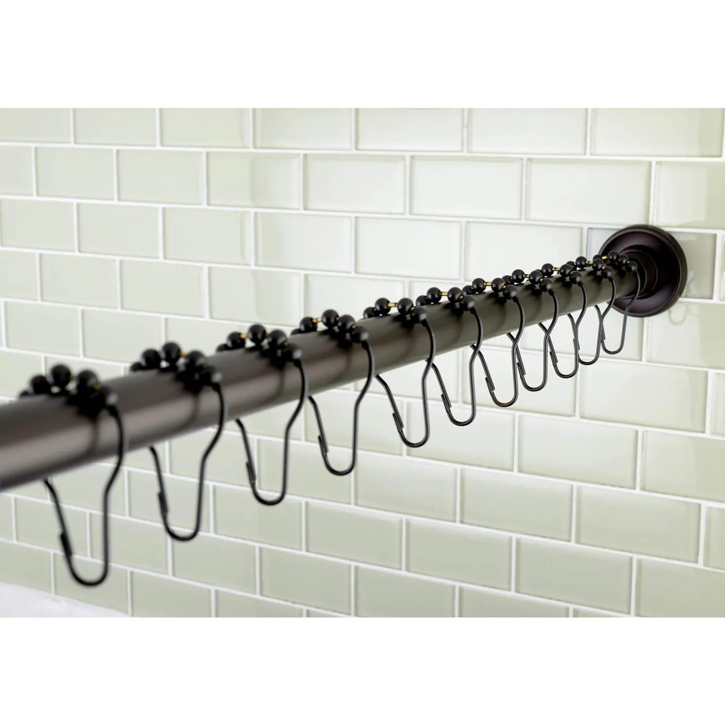 Kingston Brass Edenscape 72-Inch Adjustable Stainless Steel Shower Curtain Rod with Rings