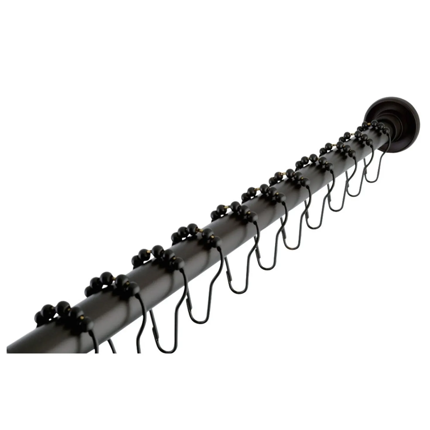 Kingston Brass Edenscape 72-Inch Adjustable Stainless Steel Shower Curtain Rod with Rings