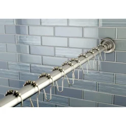 Kingston Brass Edenscape 72-Inch Adjustable Stainless Steel Shower Curtain Rod with Rings