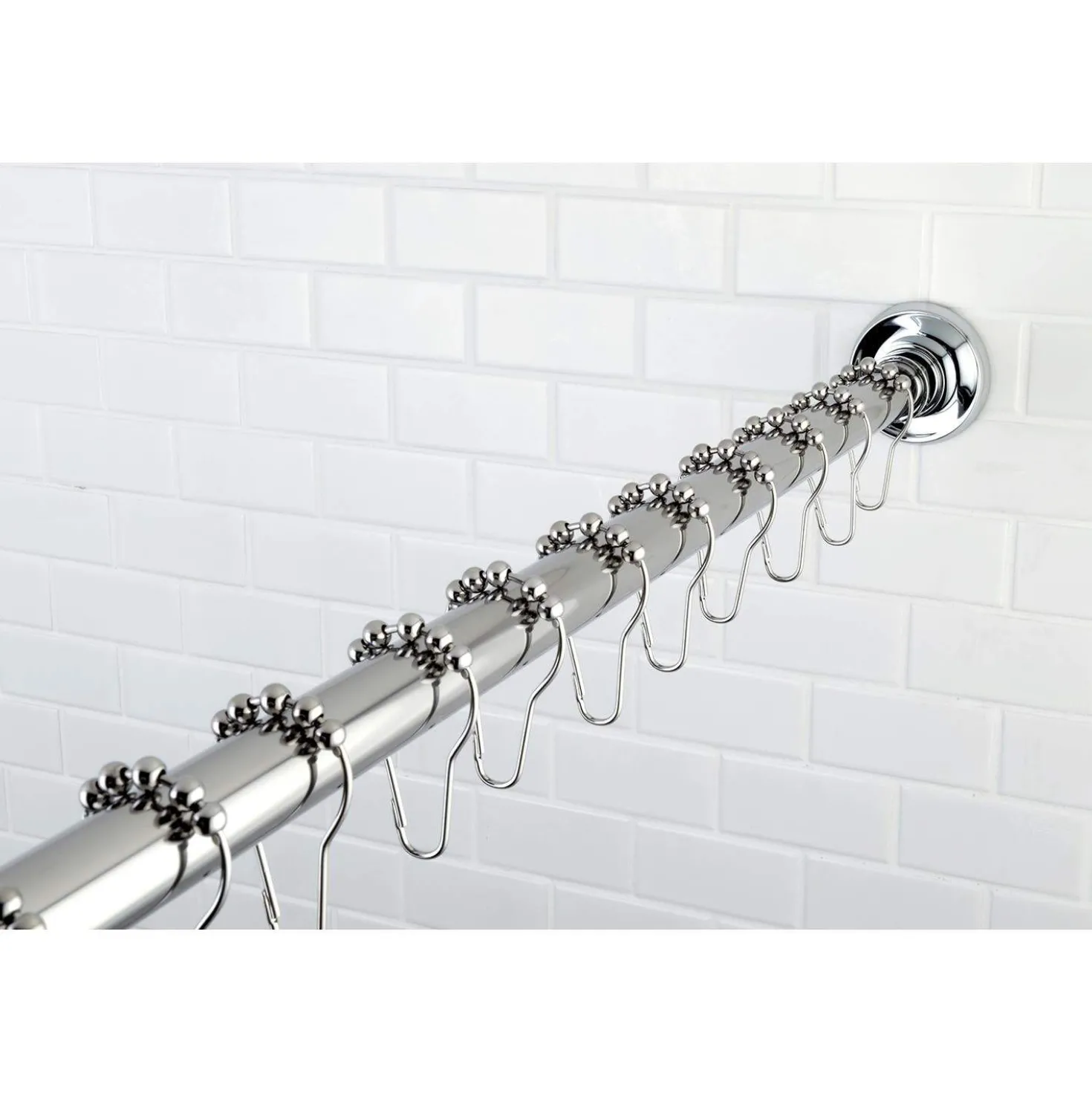 Kingston Brass Edenscape 72-Inch Adjustable Stainless Steel Shower Curtain Rod with Rings
