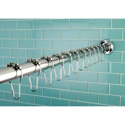 Kingston Brass Edenscape 72-Inch Adjustable Stainless Steel Shower Curtain Rod with Rings