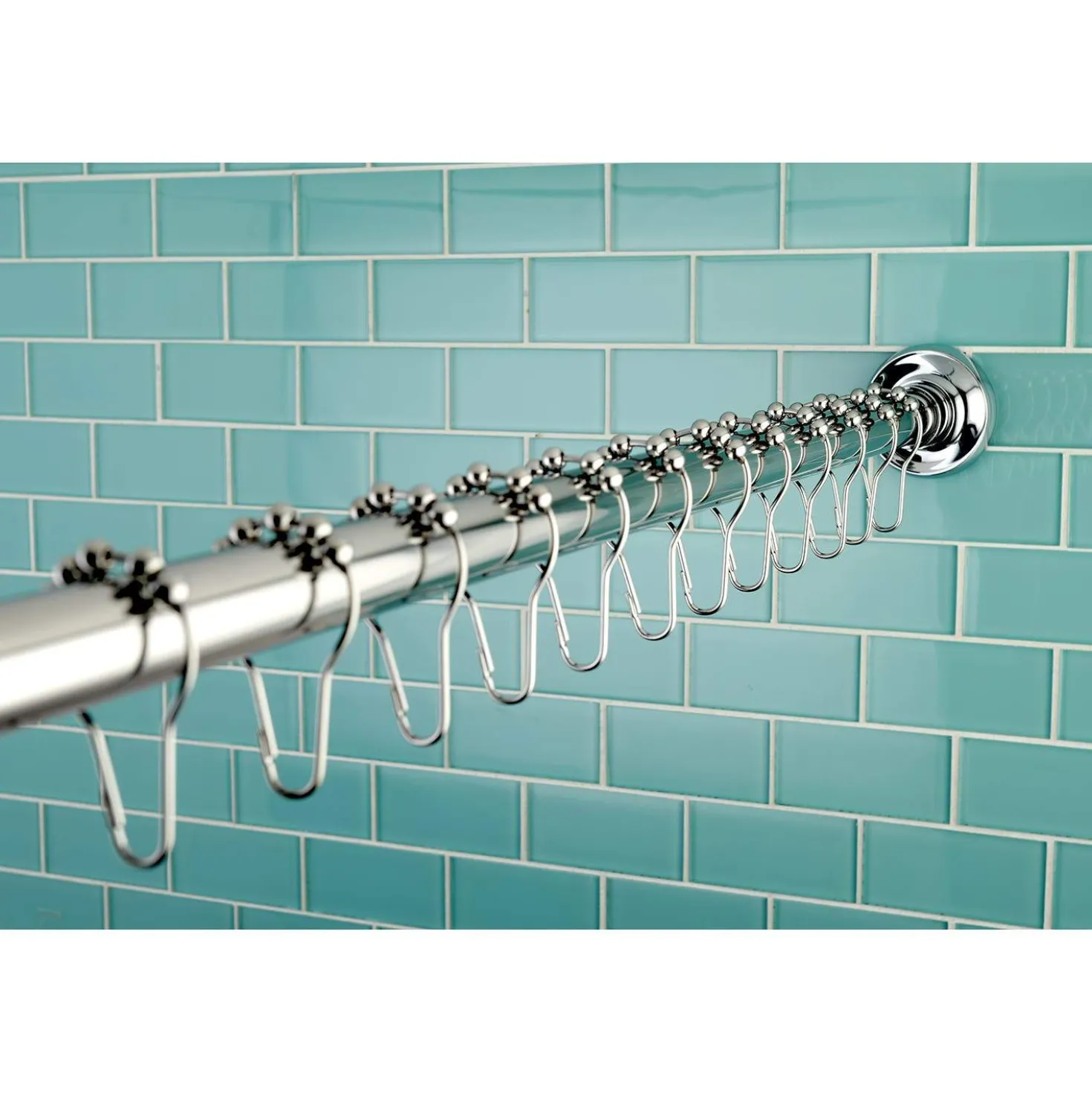 Kingston Brass Edenscape 72-Inch Adjustable Stainless Steel Shower Curtain Rod with Rings