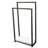 Kingston Brass Edenscape Pedestal 2-Tier Steel Construction Towel Rack with Wooden Case
