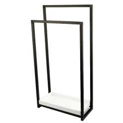 Kingston Brass Edenscape Pedestal 2-Tier Steel Construction Towel Rack with Wooden Case