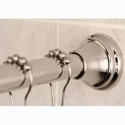 Kingston Brass Edenscape Straight Shower Curtain Rod with Shower Curtain Rings
