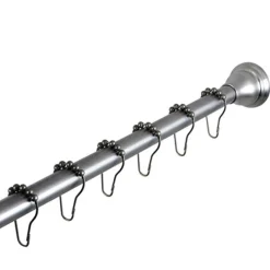 Kingston Brass Edenscape Straight Shower Curtain Rod with Shower Curtain Rings