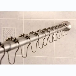 Kingston Brass Edenscape Straight Shower Curtain Rod with Shower Curtain Rings
