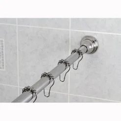 Kingston Brass Edenscape Straight Shower Curtain Rod with Shower Curtain Rings