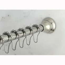Kingston Brass Edenscape Straight Shower Curtain Rod with Shower Curtain Rings