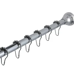 Kingston Brass Edenscape Straight Shower Curtain Rod with Shower Curtain Rings