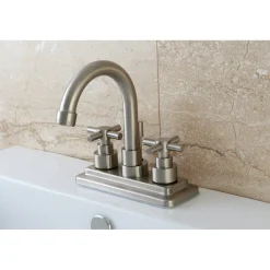 Kingston Brass Elinvar 4-Inch Centerset Deck Mount Bathroom Faucet