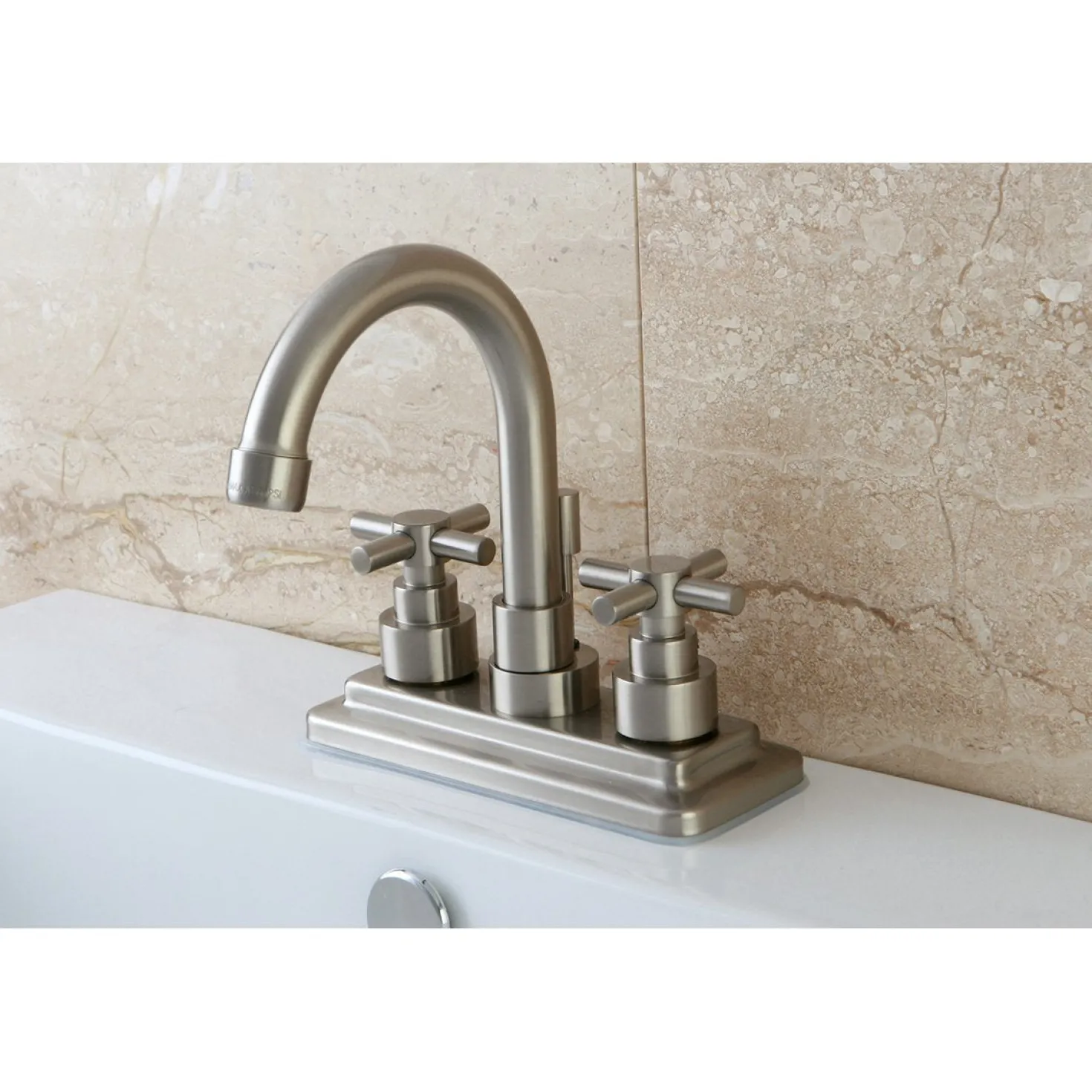 Kingston Brass Elinvar 4-Inch Centerset Deck Mount Bathroom Faucet
