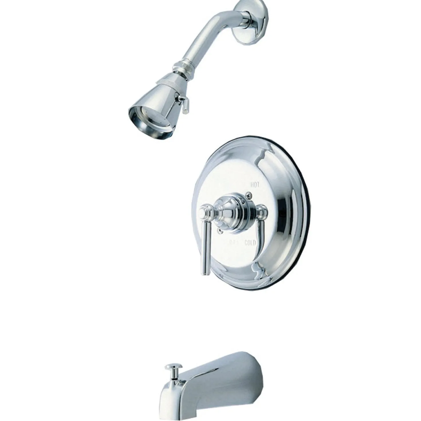 Kingston Brass Elinvar Single Handle Tub and Shower Faucet in Polished Chrome
