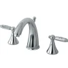 Kingston Brass Elinvar 8" to 16" Widespread Lavatory Faucet with Brass Pop-up and Two Handle