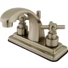 Kingston Brass Elinvar Two Handle 4" Centerset Lavatory Faucet with Brass Pop-up