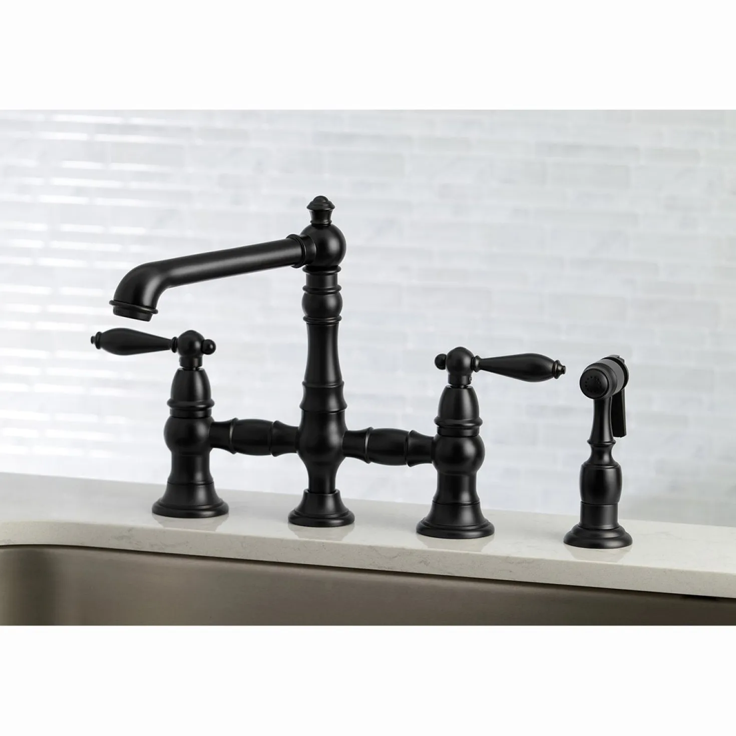 Kingston Brass English Country Kitchen Faucet with Side Sprayer