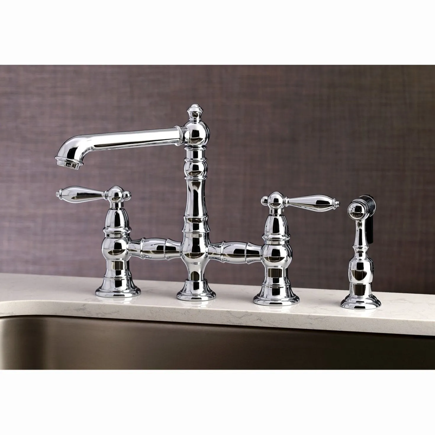 Kingston Brass English Country Kitchen Faucet with Side Sprayer