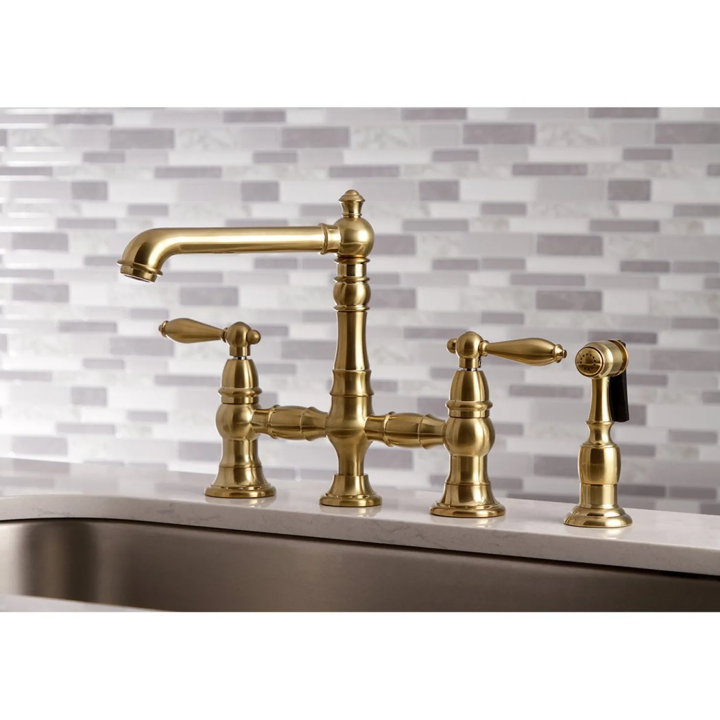 Kingston Brass English Country Kitchen Faucet with Side Sprayer