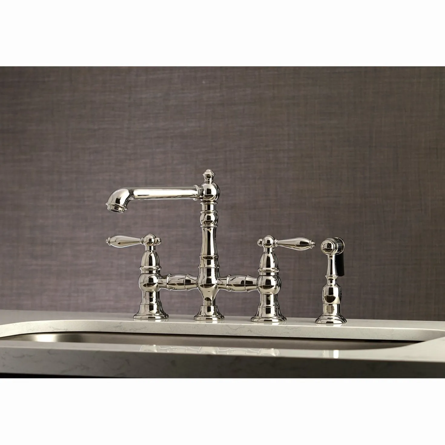 Kingston Brass English Country Kitchen Faucet with Side Sprayer