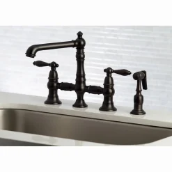 Kingston Brass English Country Kitchen Faucet with Side Sprayer