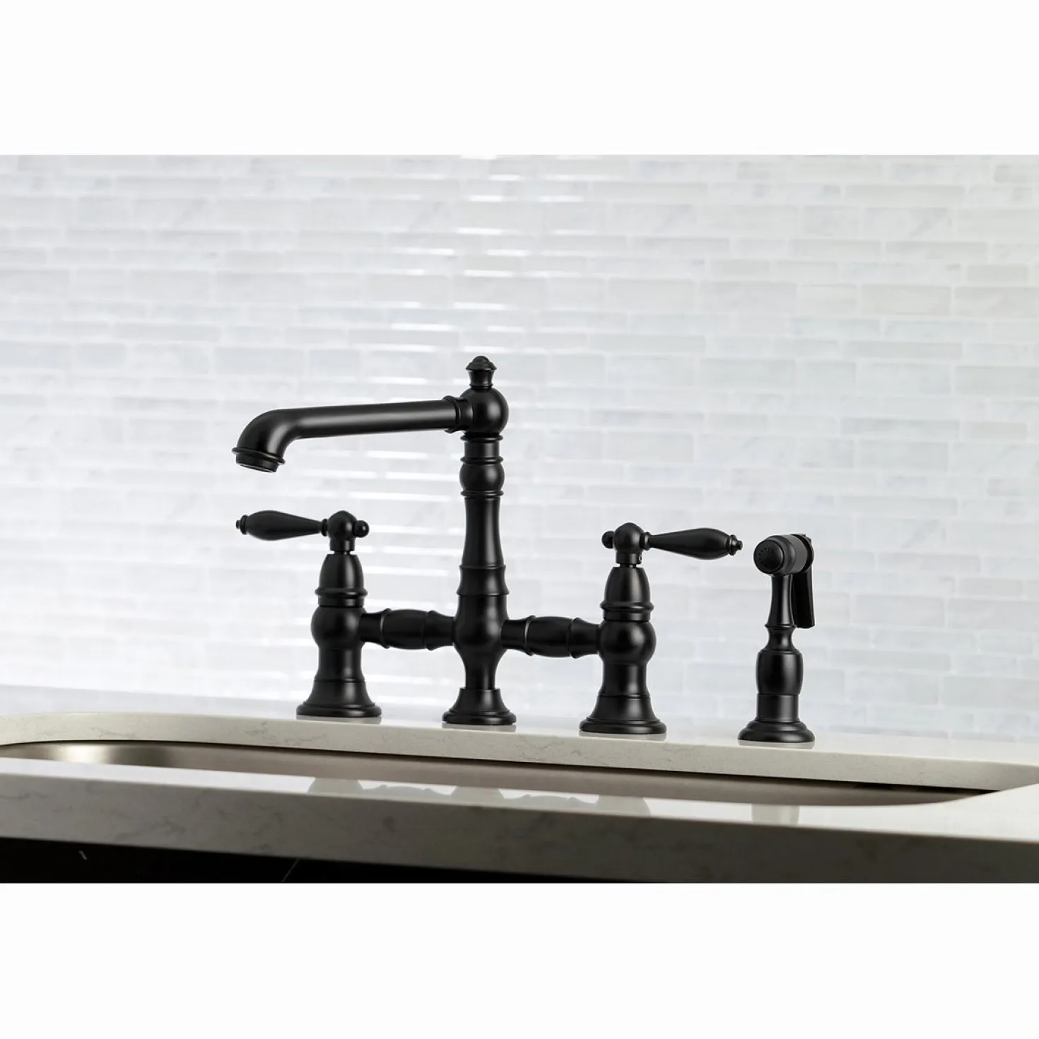 Kingston Brass English Country Kitchen Faucet with Side Sprayer