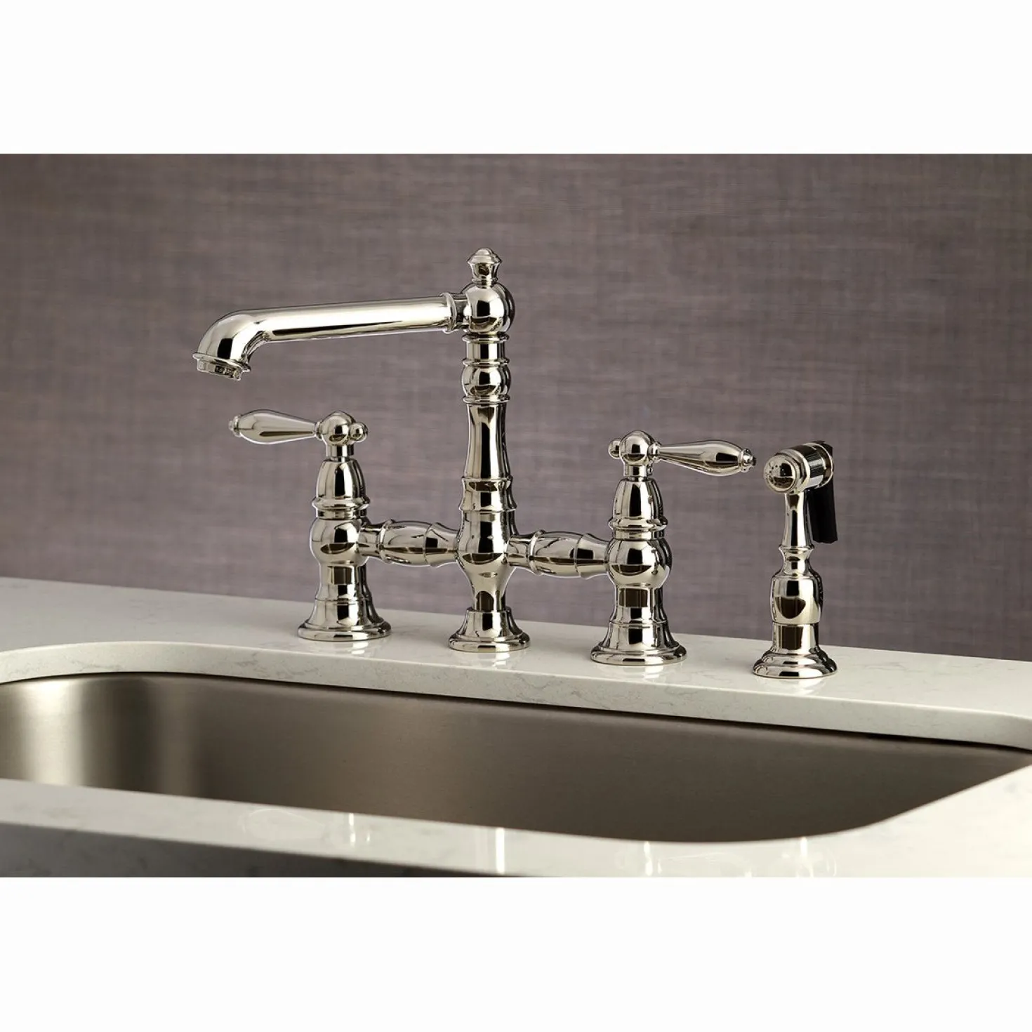 Kingston Brass English Country Kitchen Faucet with Side Sprayer