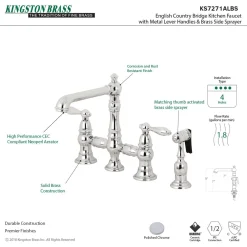 Kingston Brass English Country Kitchen Faucet with Side Sprayer