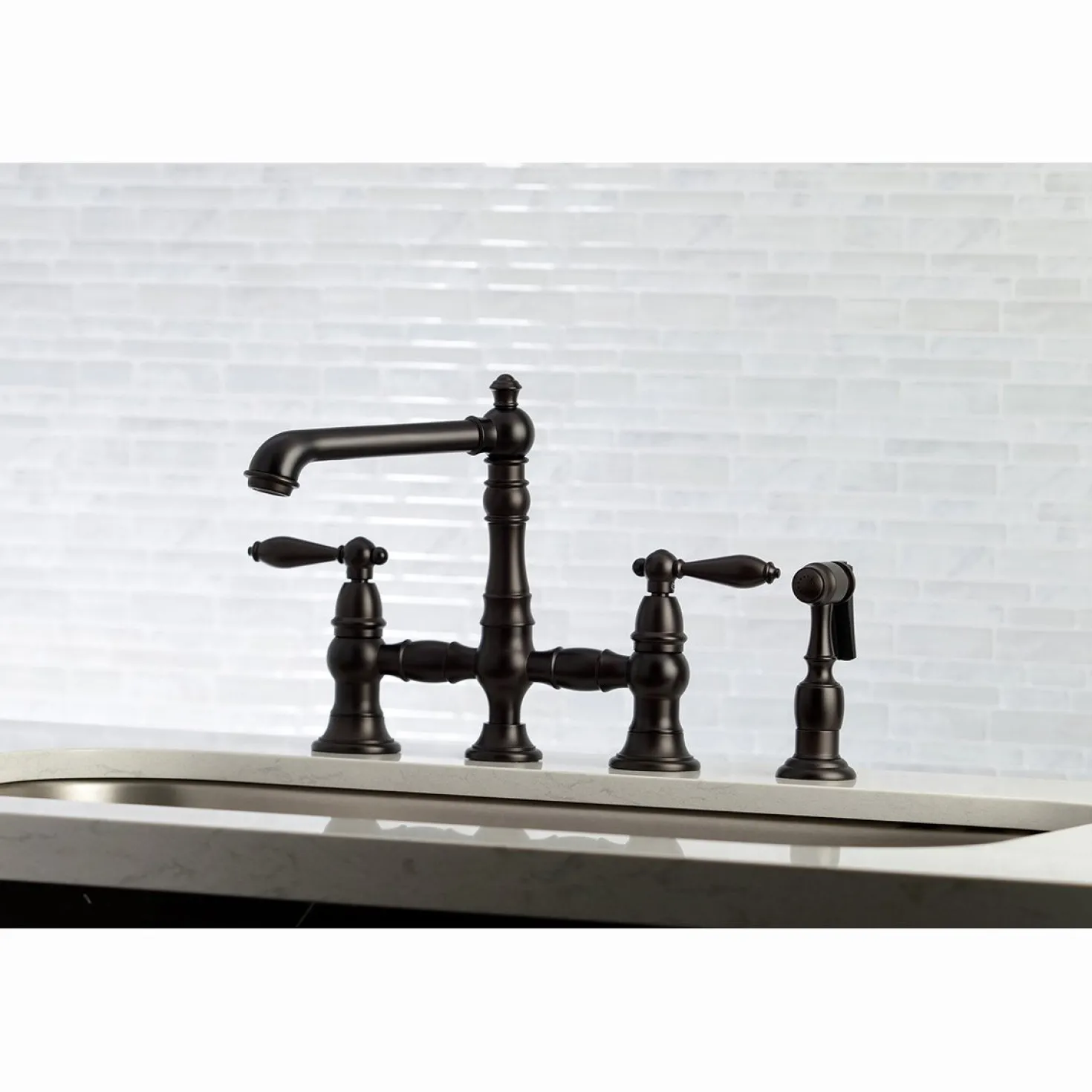 Kingston Brass English Country Kitchen Faucet with Side Sprayer