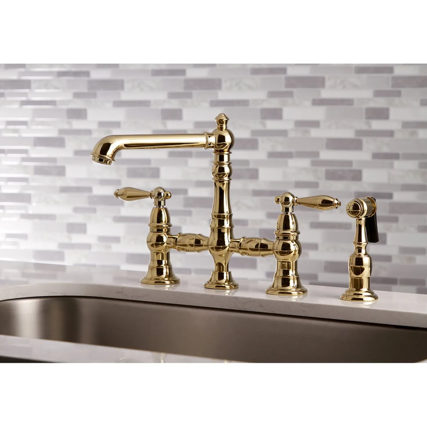 Kingston Brass English Country Kitchen Faucet with Side Sprayer