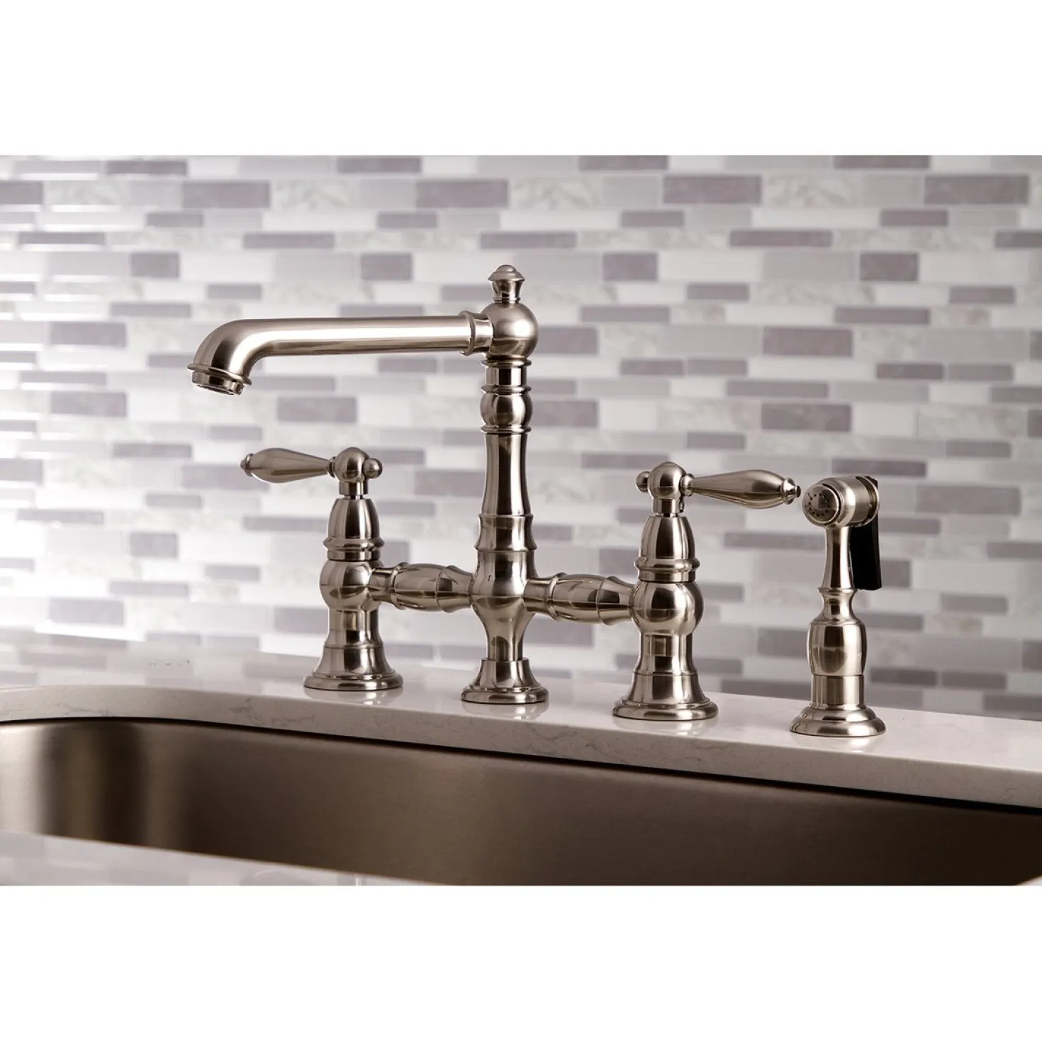 Kingston Brass English Country Kitchen Faucet with Side Sprayer