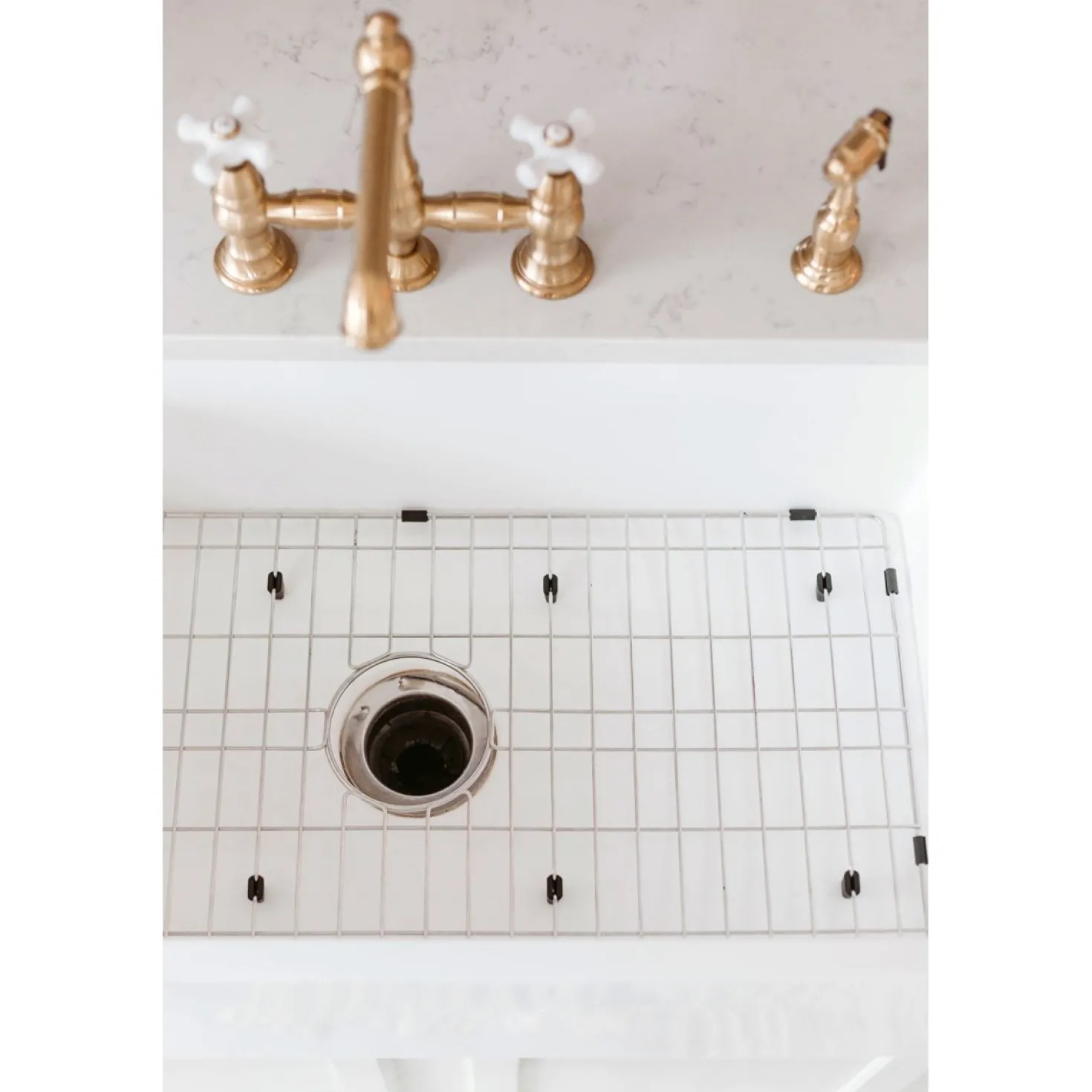 Kingston Brass English Country 8" Bridge 4-Hole Kitchen Faucet with Sprayer