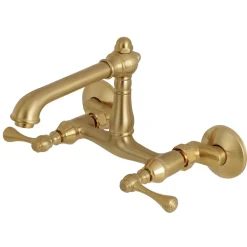 Kingston Brass English Country Wall Mount 6-Inch Adjustable Center Kitchen Faucet