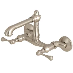 Kingston Brass English Country Wall Mount 6-Inch Adjustable Center Kitchen Faucet
