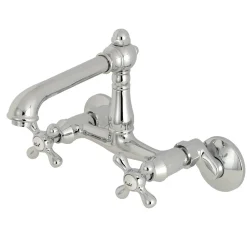 Kingston Brass English Country 6-Inch Adjustable Center Wall Mount Kitchen Faucet