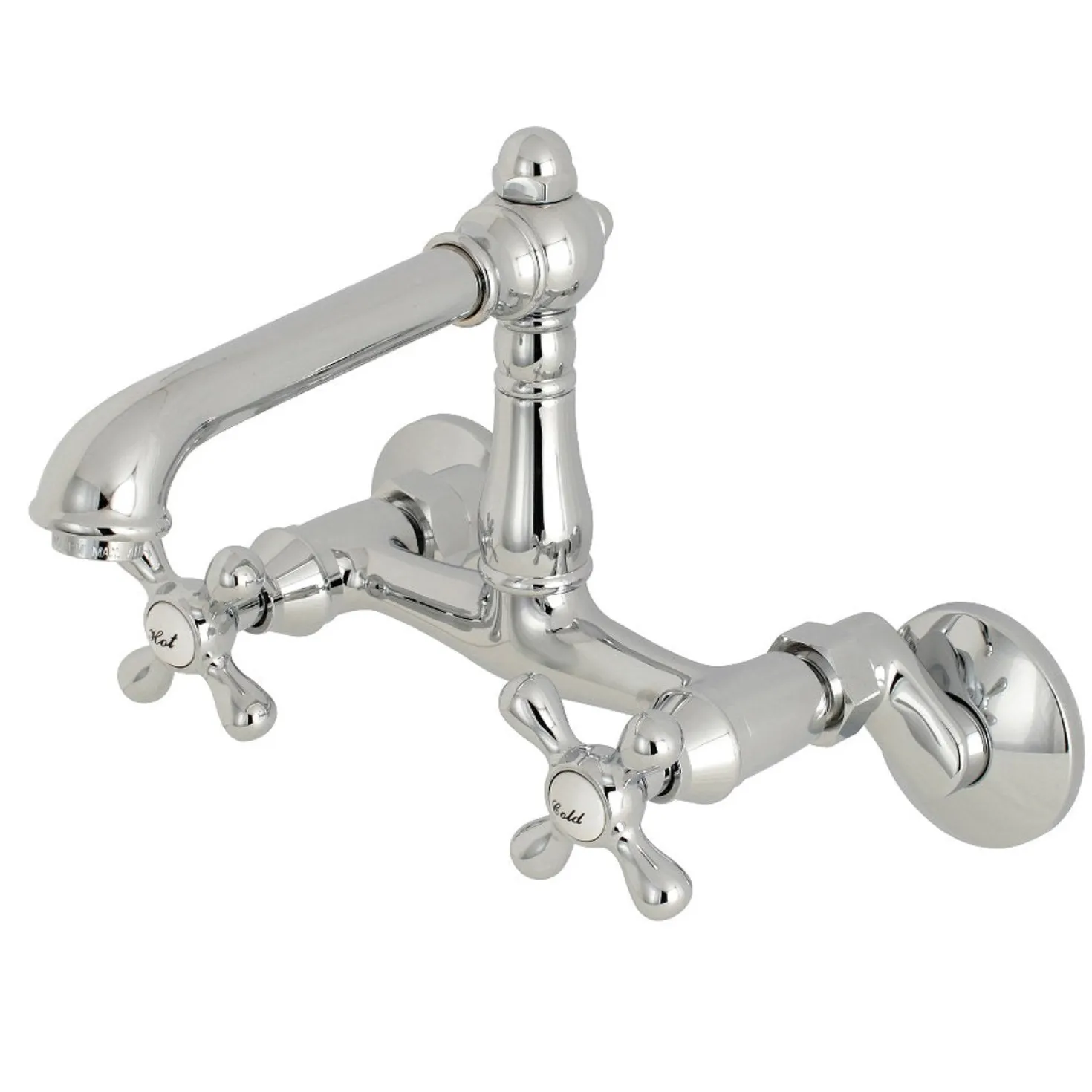 Kingston Brass English Country 6-Inch Adjustable Center Wall Mount Kitchen Faucet