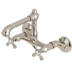 Kingston Brass English Country 6-Inch Adjustable Center Wall Mount Kitchen Faucet