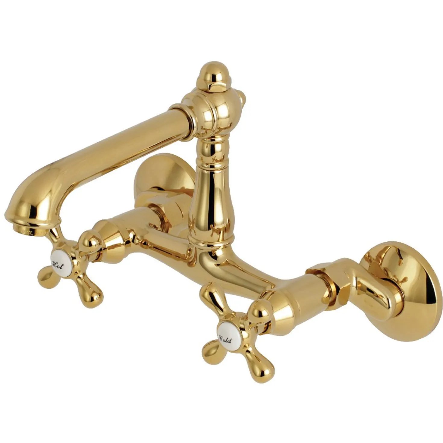 Kingston Brass English Country 6-Inch Adjustable Center Wall Mount Kitchen Faucet
