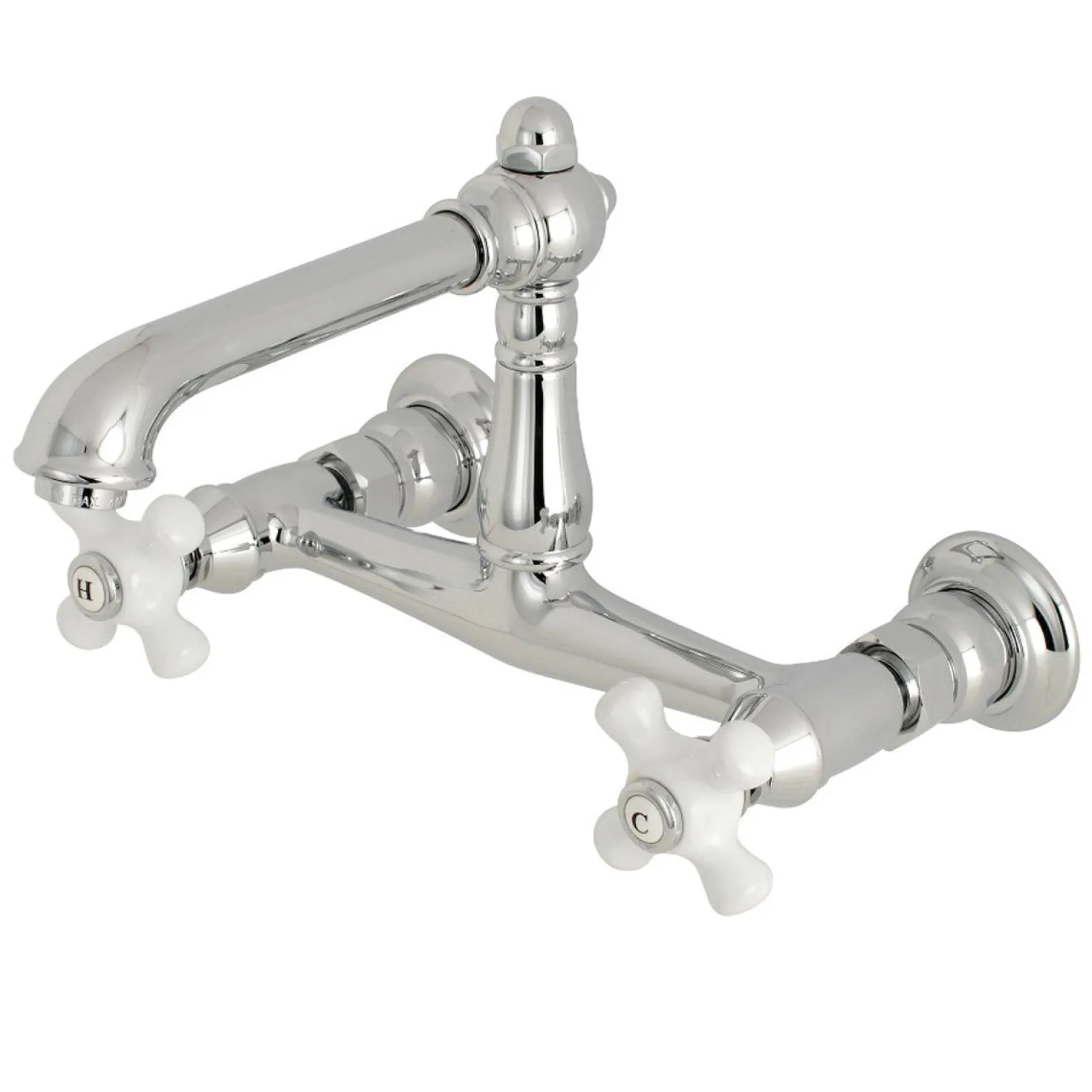 Kingston Brass English Country 8" Centers Wall Mount Bathroom Faucet