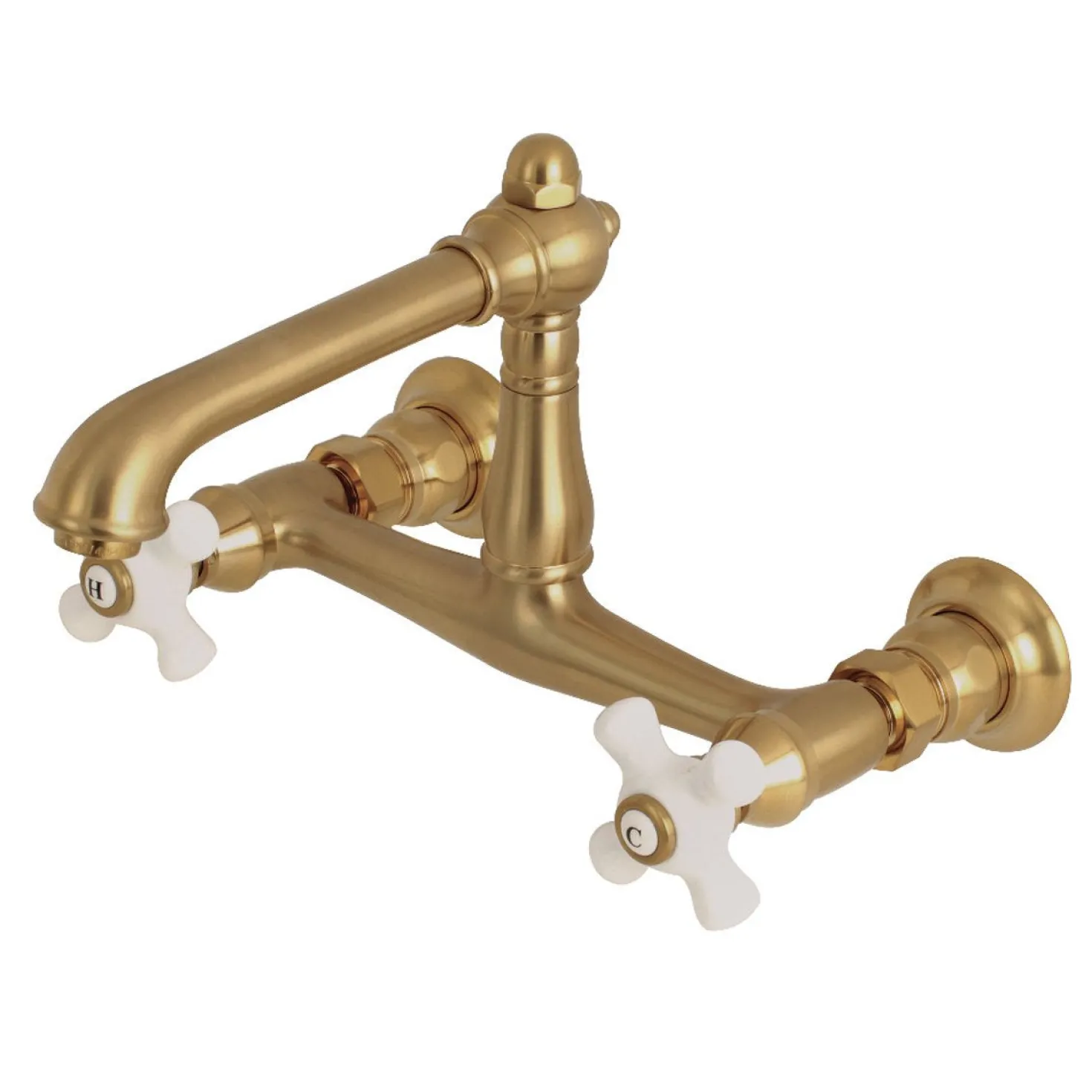 Kingston Brass English Country 8" Centers Wall Mount Bathroom Faucet